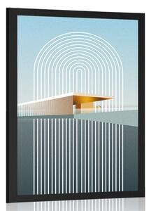 Poster curcubeu cu fundal abstract Mid-Century