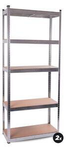 Aga 2x Raft metalic 174x75x30 cm 5 polițe