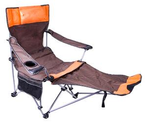 Scaun de pescuit pliabil Aga cu suport pentru picioare DS717 Maro
