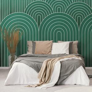 Tapet model de curcubeu verde Mid-Century
