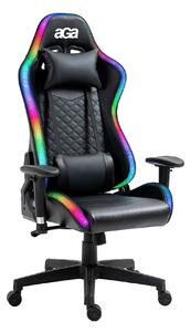 Scaun de joc Aga cu iluminare RGB Negru