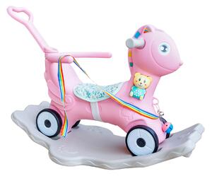 Aga4Kids Cal de leagăn din plastic 2în1 DS3803 Roz