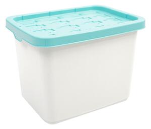 Cutie de depozitare Doloni cu capac 37x27x27 Alb/Turcoaz