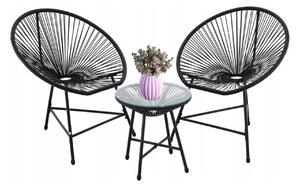 Set mobilier de grădină Aga Negru