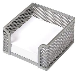 Suport pentru cub de hartie metalic mesh Forpus 30553 9.5x9.5 cm, silver