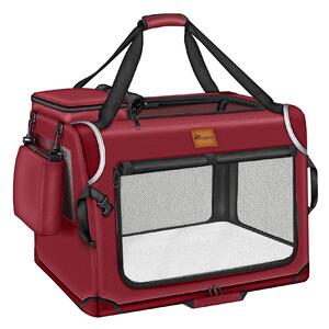 Tresko Cușcă de transport pentru câini și pisici 92x63x63 cm Roșie