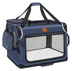 Tresko Cușcă de transport pentru câini și pisici 92x63x63 cm Albastră