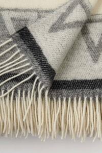 Pătură de lux din lână neozeelandeză Neva gri gri-bej 140x200 cm