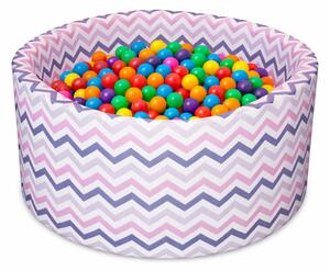 Piscină uscată Aga 90x40 cm cu bile ZigZag Colorat