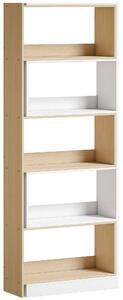 HOMCOM Bibliotecă de Colț cu 5 Polițe, Design Rotativ 350°, Lemn/Alb | Aosom Romania