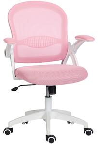 Vinsetto Scaun de Birou Ergonomic, Reglabil, cu Spătar din Plasă și Scaun Captusit, 65.5x61.5x88-97.5 cm, Roz | Aosom Romania