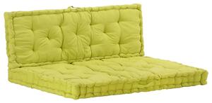 Perne canapea din paleți, 2 buc., verde, bumbac