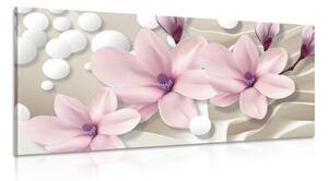 Tablou floare magnolie pe fundal abstract