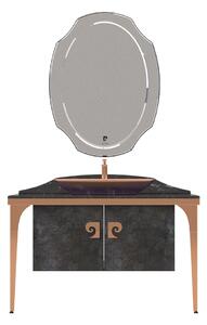 Set mobilier baie Pierre Cardin Venus, 3 piese, 120 cm, negru-aramiu