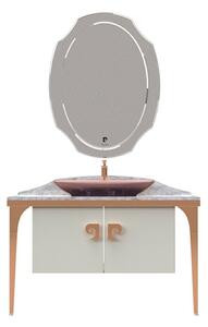 Set mobilier baie Pierre Cardin Venus, 3 piese, 120 cm, alb-aramiu
