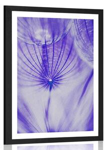 Poster cu passepartout păpădie în design violet