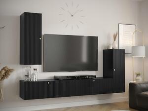 Set de living Anulio I, Negru, MDF, PAL laminat, 36 kg
