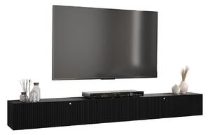 Comodă TV Anulio II, Negru, MDF, PAL laminat, 34x300x40cm, 24.5 kg