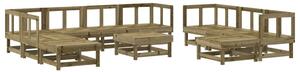 Set mobilier de grădină, 11 piese, lemn de pin tratat