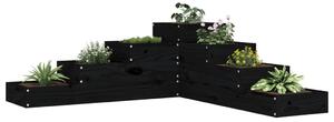 Jardinieră grădină 4 niveluri, negru, 106x104,5x36 cm lemn pin