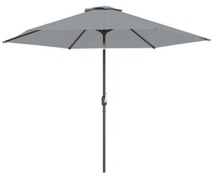 Outsunny Umbrelă de Grădină 3x3 m Înclinabilă cu Deschidere prin Manivelă, Umbrelă de Exterior cu Husă, Anti-UV 30+ din Metal și Poliester 180 g/㎡, Gri | Aosom Romania