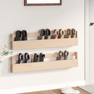 Pantofare de perete, 2 buc., 110x9x23 cm, lemn masiv pin
