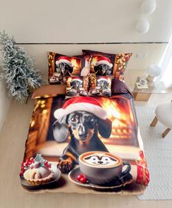 Lenjerie de pat 3D din microflanel WARM WOOFS colorata + fata de perna 40x50 cm gratis Dimensiune lenjerie de pat: 70 x 90 cm | 140 x 200 cm