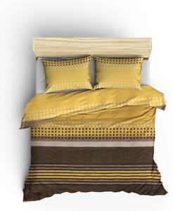 Set cuvertură matlasată de pat double, Galben, 220x200 cm