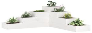 Jardinieră grădină cu 4 niveluri, alb, 106x104,5x36 cm lemn pin