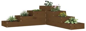 Jardinieră grădină cu 4 niveluri, maro miere, 106x104,5x36 cm