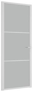 Ușă de interior, 83x201,5 cm, alb, sticlă mată și aluminiu