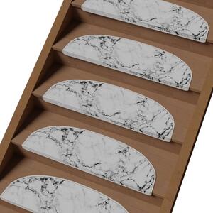 Covorașe pentru scări albe 16 buc. 20x65 cm Marble Dream – Vitaus