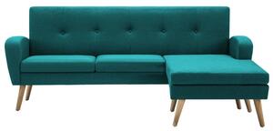 Canapea în formă de L, verde, 186x136x79 cm, tapițerie textilă