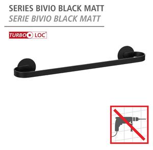 Suport pentru prosoape negru mat autoadeziv din metal Bivio – Wenko