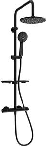 Mexen - Set de duș KT40 cu robinet termostatic Kai, negru, 771504093-70