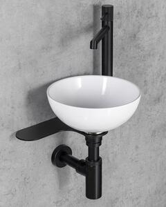 Sapho Sapho, suport TETRIS cu chiuveta deasupra, robinet vertical dreapta, mat negru, TZ427-01