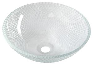 Sapho Sapho, chiuvetă gravată pe sticlă PUKETA, diametru 42 cm, transparent, TY165
