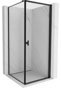 Cabină de duș cu balamale Mexen Mist-B, cu 1 aripă, dreapta, 90 x 90 cm, sticlă transparentă - ramă neagră, 8A2T-090-090-70-70-P