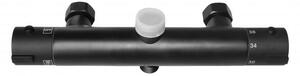 Erga Erga, baterie termostatică de duș cu racord superior pentru coloană de duș de 3/4", negru mat, ERG-YKA-BW.FL-THERM-BLK