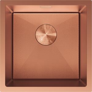 Chiuvetă Mexen Trixo, din oțel inoxidabil cu 1 cuvă, 440 x 440 mm, cupru periat, model fagure, 6413441000-65HC