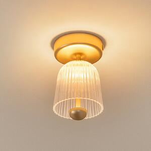 Nuura Aps plafonieră LED Asteea, Ø 12 cm, culoare alamă/transparent, reglabil, Auriu / Alamă, Camera de zi / sufragerie, Metal, Scandinavă