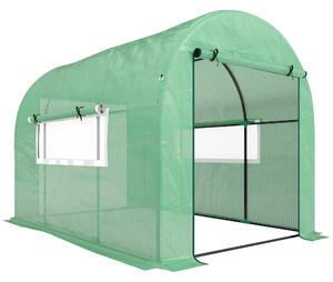 Outsunny Seră tip Tunel Walk-In 300 x 200 cm - Verde | Aosom Romania