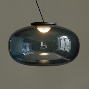 New Works Karl-Johan Lampă suspendată mare, 40 cm, gri, Gri, Camera de zi / sufragerie, Sticlă, Design