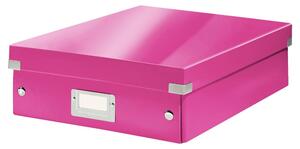 Cutie de depozitare roz din carton cu capac 28x37x10 cm Click&Store – Leitz