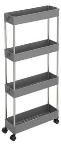 Cărucior depozitare cu roți, plastic, gri, APV-E1008 GREY