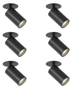 Set de 6 spoturi încastrate moderne negre GU10 50mm IP44 - Chels