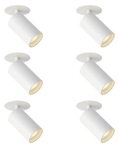 Set de 6 spoturi încastrate moderne albe GU10 50mm IP44 - Chels