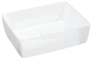Chiuvetă de baie, alb, 48x37x13 cm, ceramică, dreptunghiulară