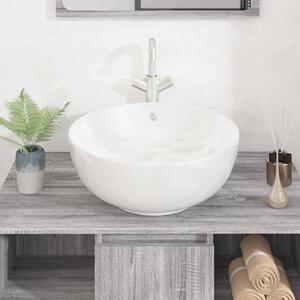 Chiuvetă de baie, alb, 44x17 cm, ceramică, rotundă