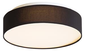 Plafonieră inteligentă neagră 35cm incl. LED și telecomandă - Flat Drum